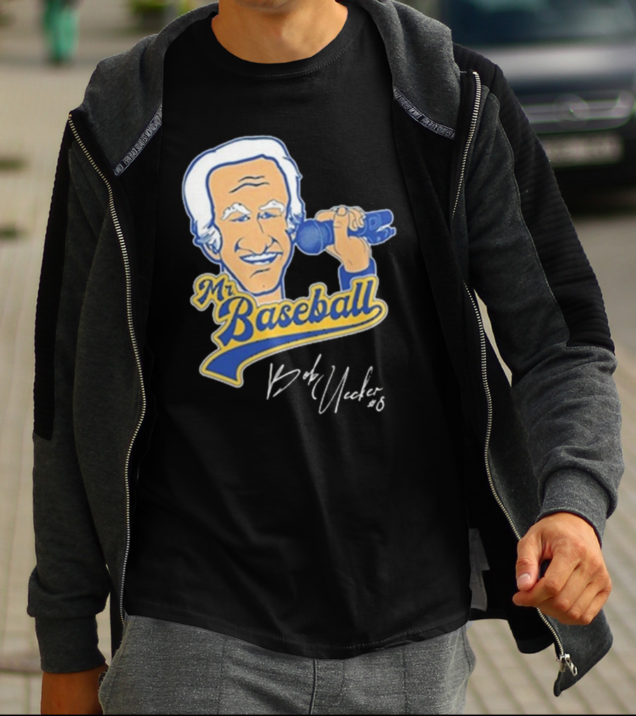 Mr Baseball Bob Uecker UECK Microphone Illustration T-Shirt