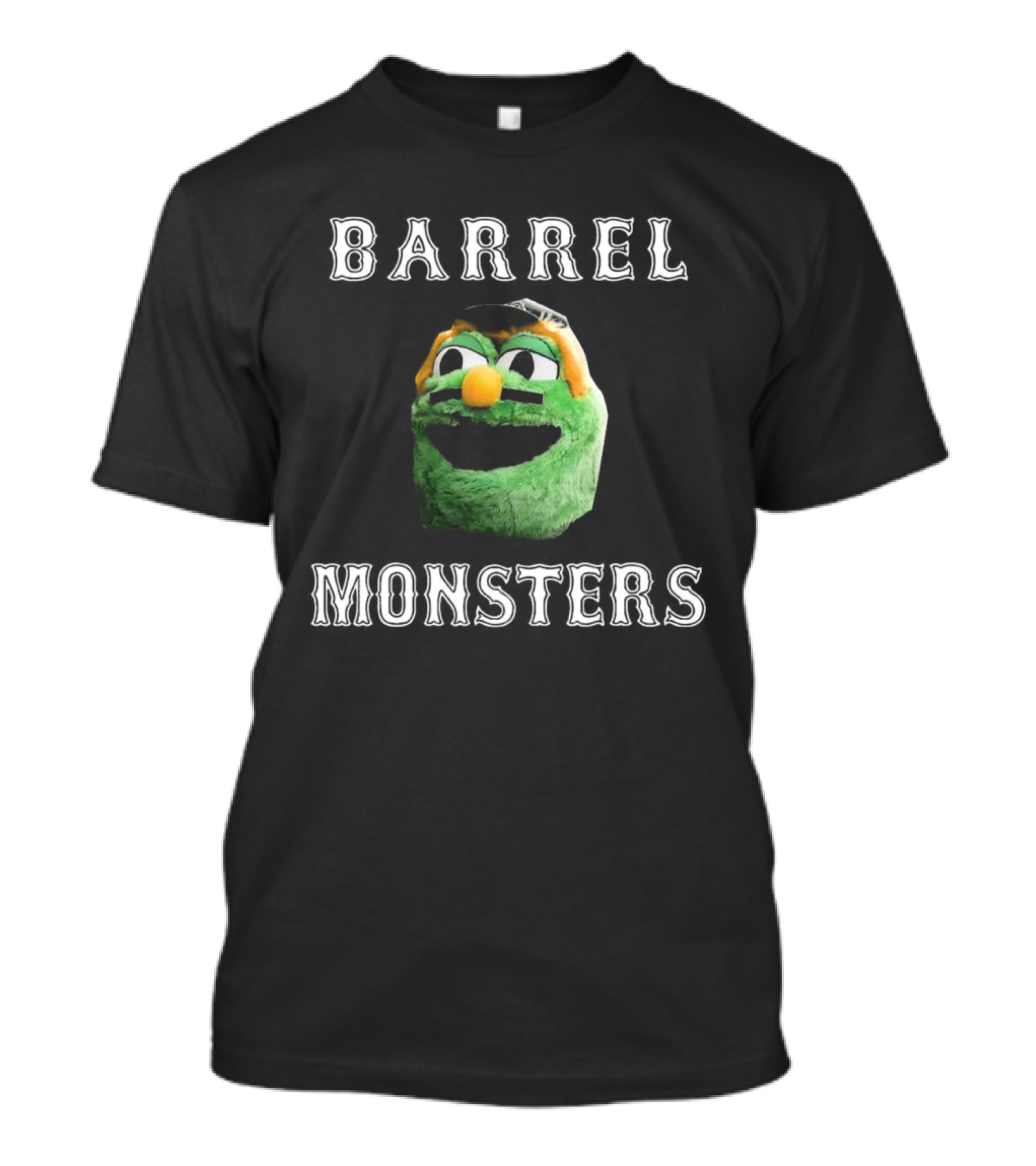 Barrel Monsters Boston Red Sox 2025 Green Furry Face T-Shirt