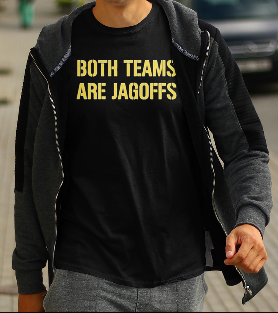 Both Teams Are Jagoffs Yellow Block Letters T-Shirt