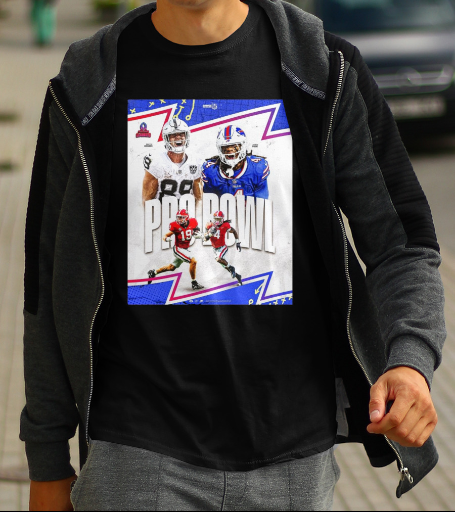 Brock Bowers Las Vegas Raiders And James Cook Buffalo Bills 2025 Pro Bowl Games NFL T-Shirt