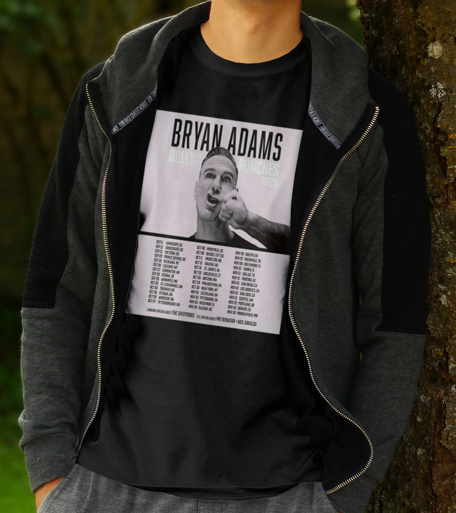 Bryan Adams Roll With The Punches 2025 North America Tour T-Shirt