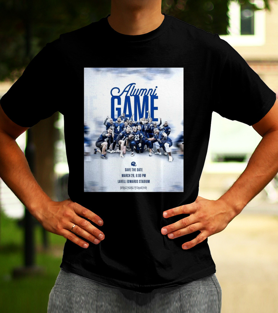 BYU Cougars Alumni Game Save The Date March 28 Lavell Edwards Stadium T-Shirt