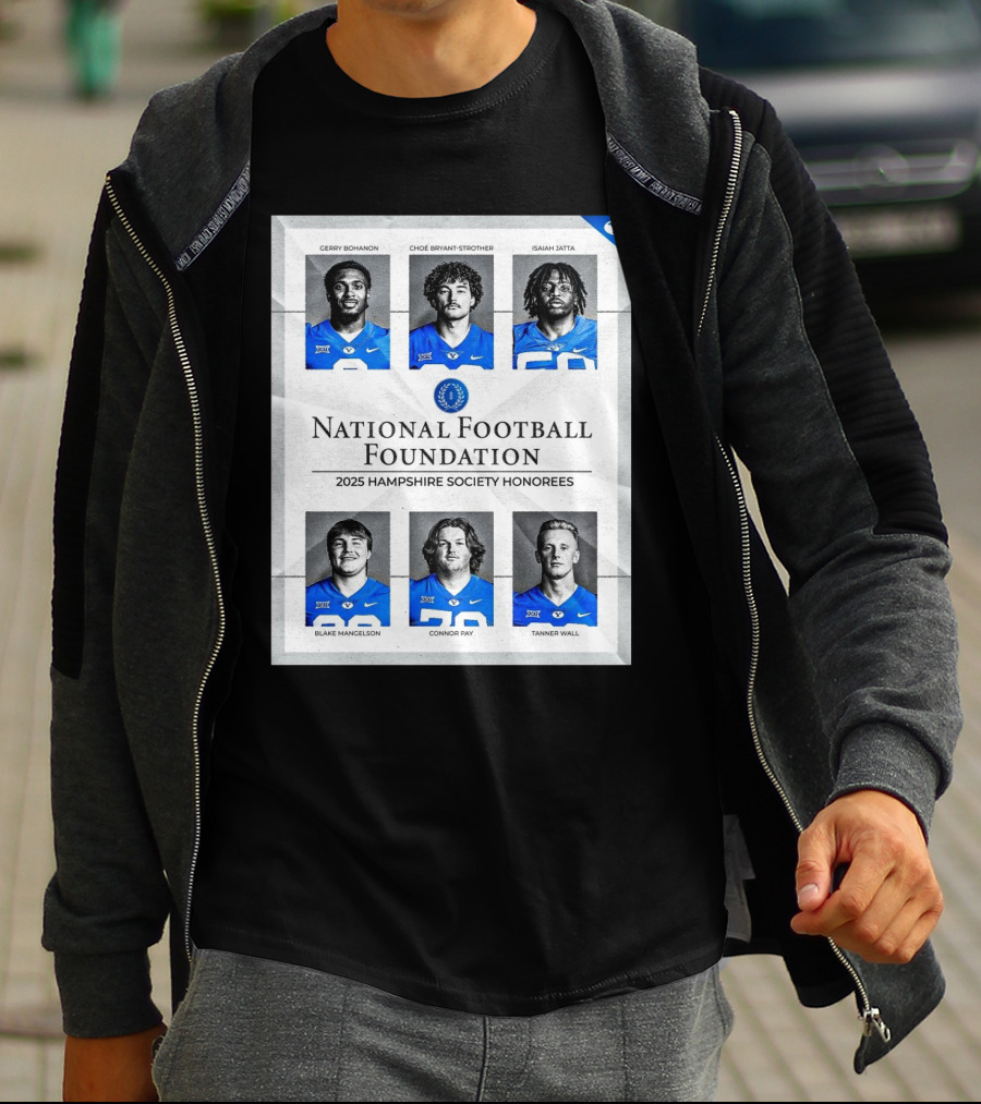 BYU Cougars National Football Foundation 2025 Hampshire Society Honorees Bohanon Bryant-Strother Jatta T-Shirt