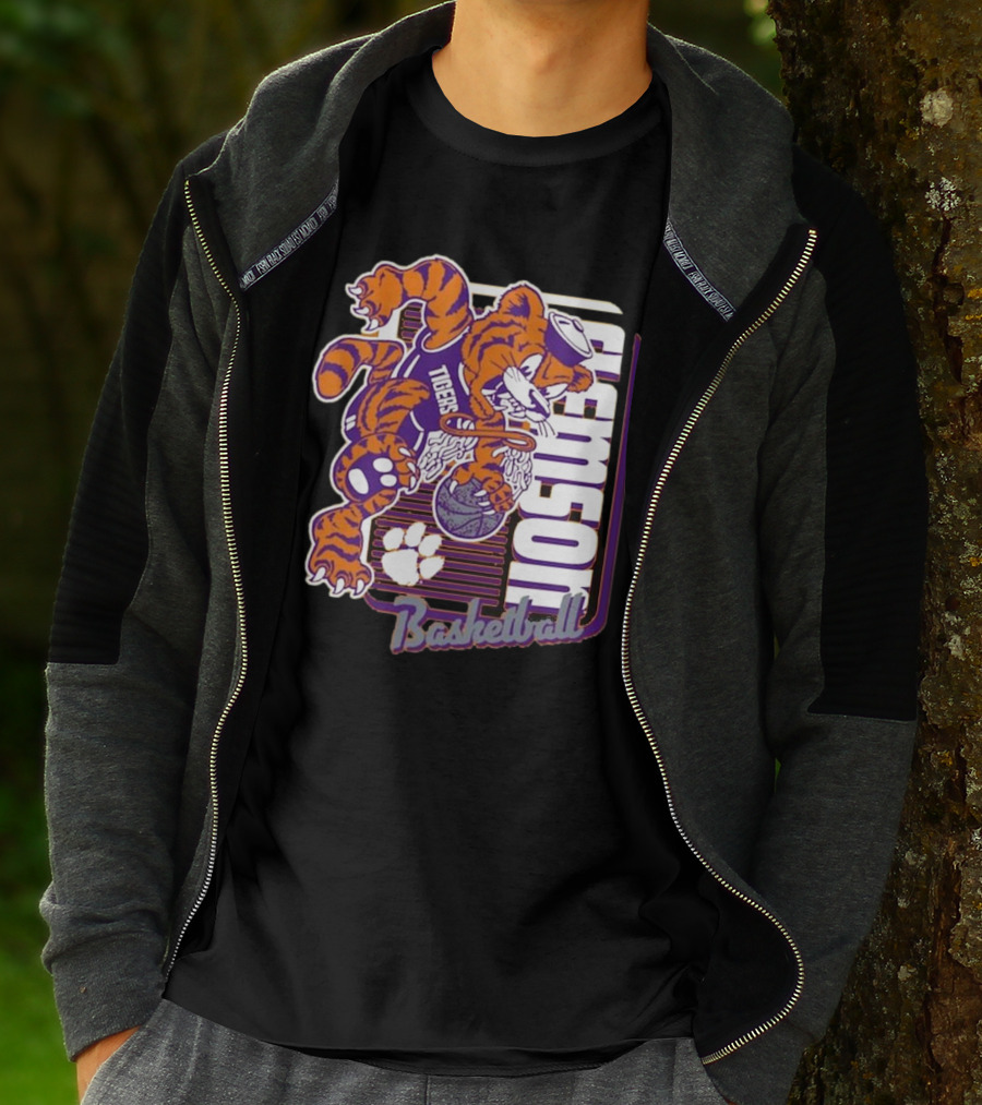Clemson Tigers Basketball Mascot Dunk 2025 T-Shirt