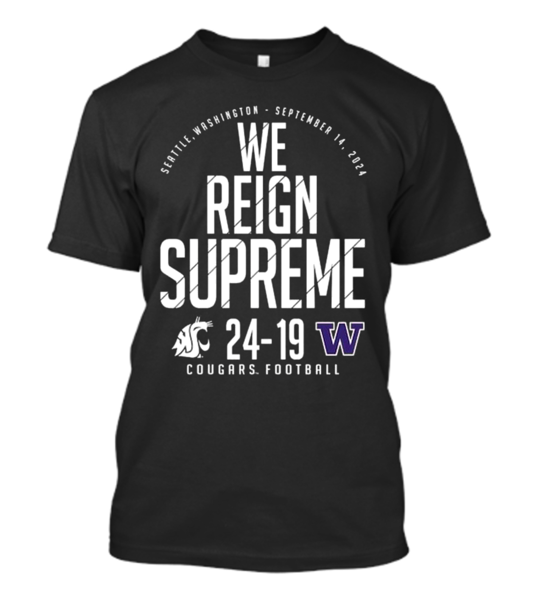Crimson Washington State Cougars Vs. Washington Huskies Score T-Shirt