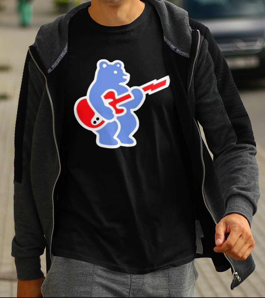 Cubs Bear Guitar Logo T-Shirt