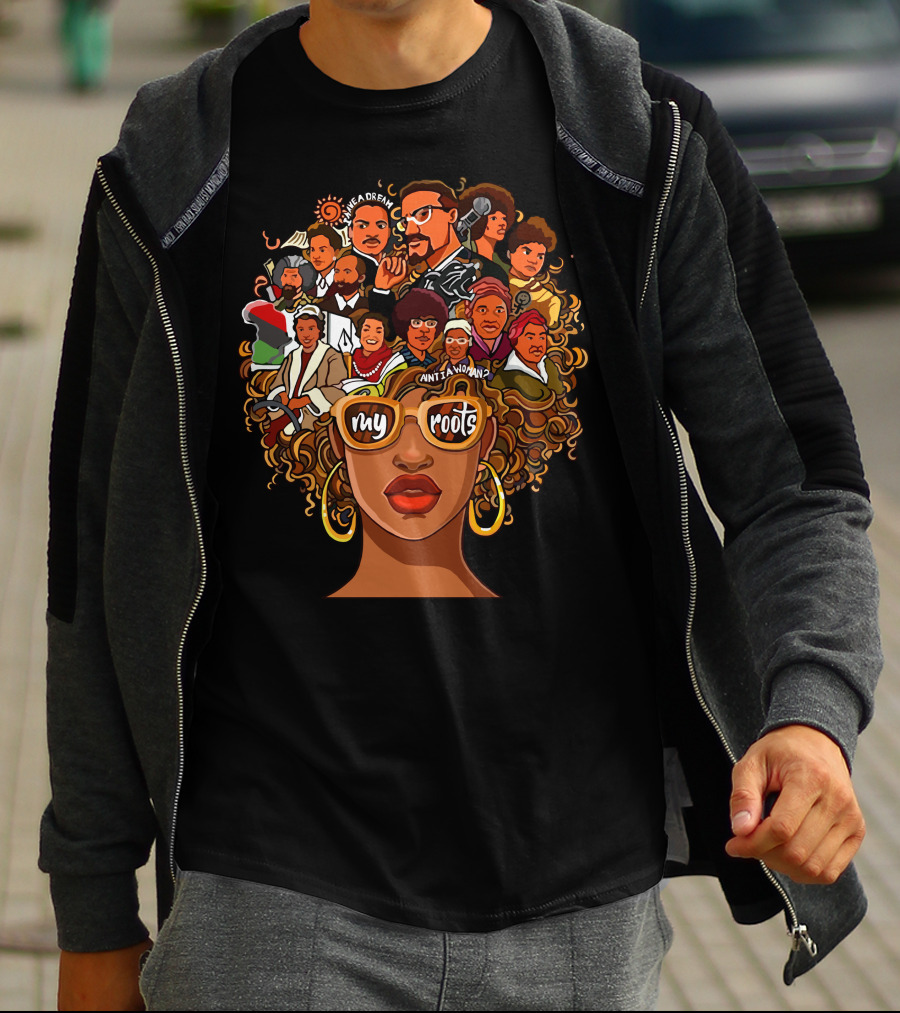 My Roots Icons With Cultural Heritage Faces And Bold Hair T-Shirt