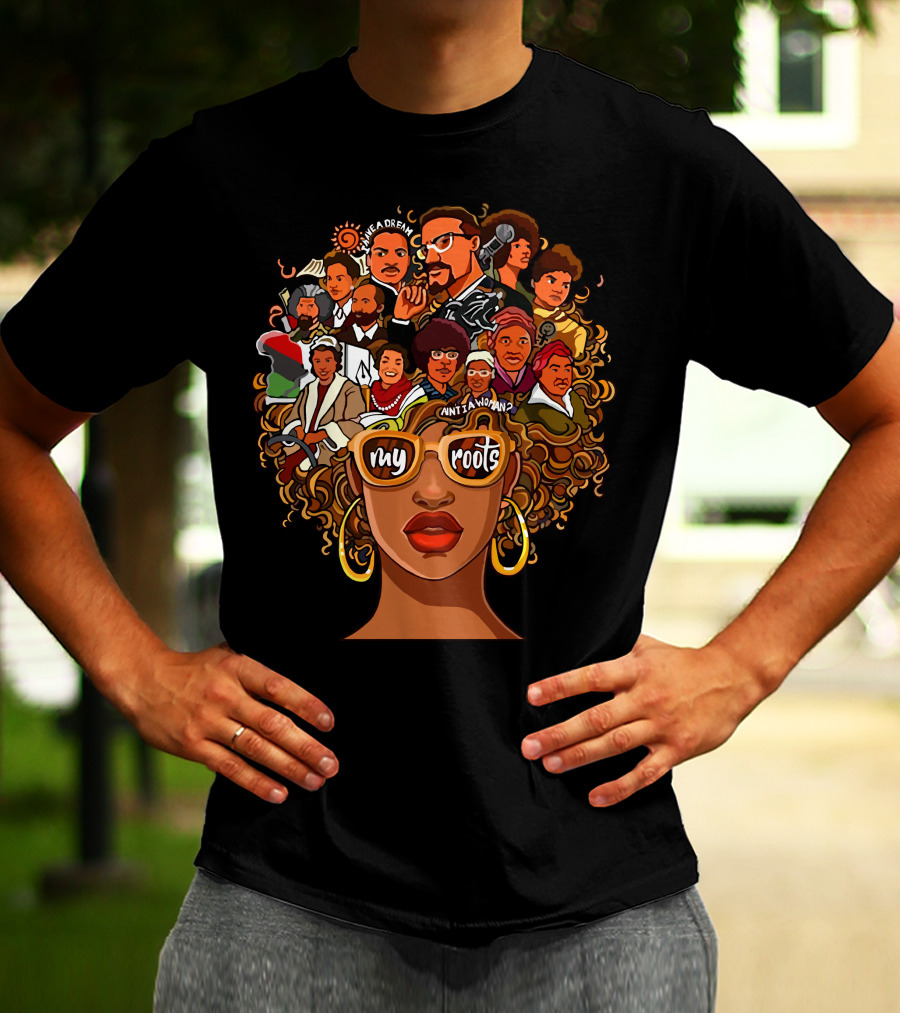 My Roots Icons With Cultural Heritage Faces And Bold Hair T-Shirt