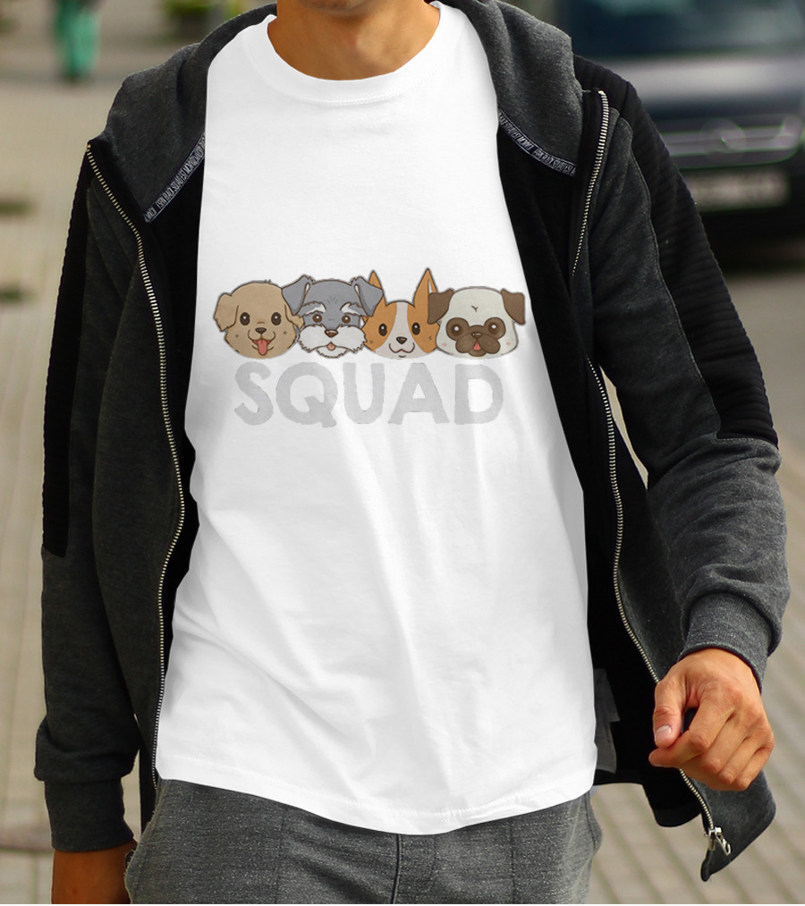 Cute Dogs Squad Faces T-Shirt
