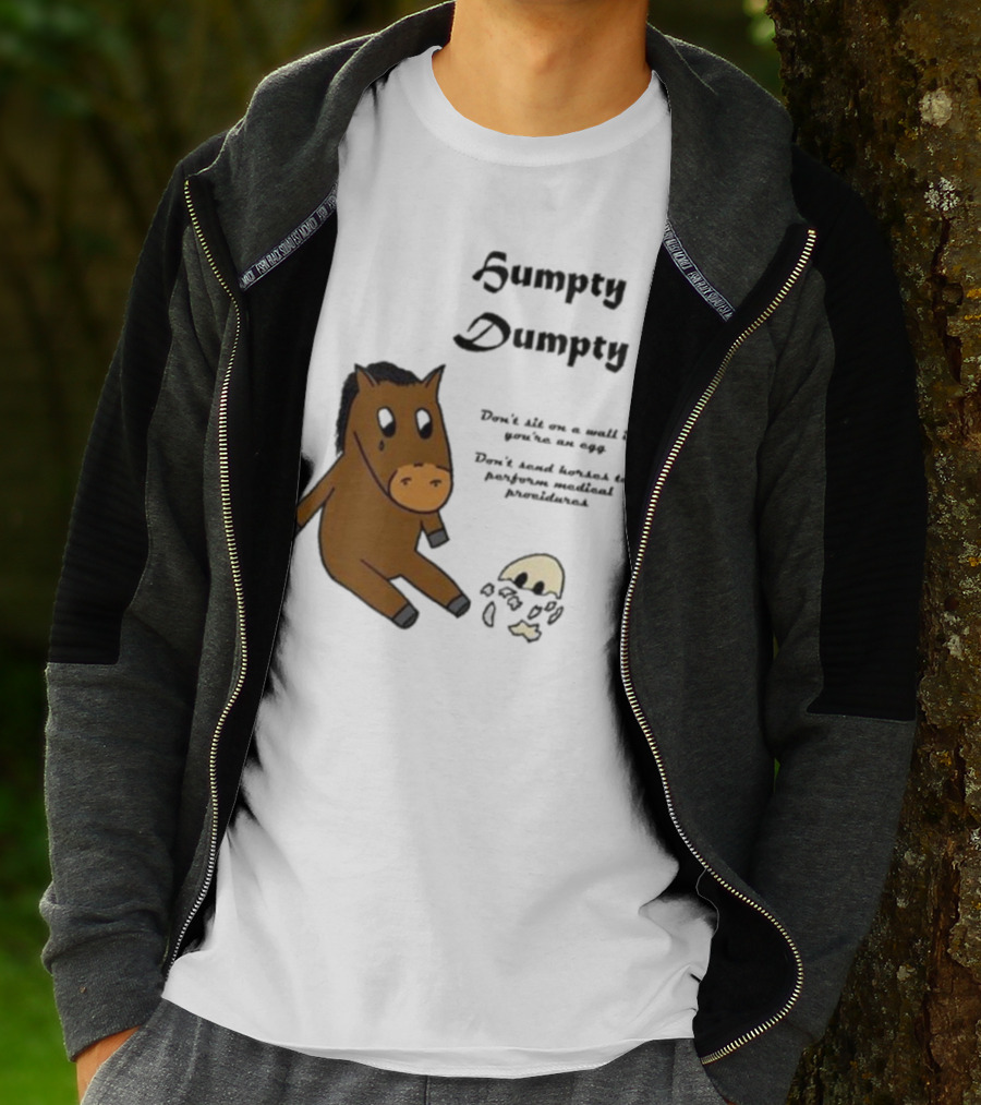 Humpty Dumpty Don't Sit On A Wall If You're An Egg Don't Send Horses For Medical Procedures T-Shirt