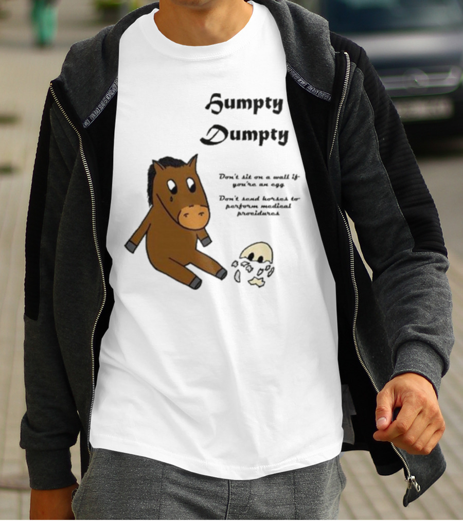 Humpty Dumpty Don't Sit On A Wall If You're An Egg Don't Send Horses For Medical Procedures T-Shirt
