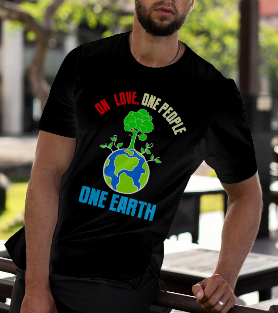One Love One People One Earth Tree And Planet T-Shirt