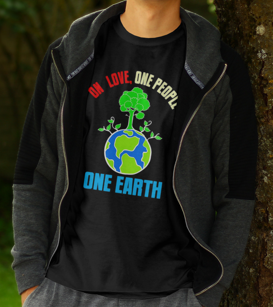 One Love One People One Earth Tree And Planet T-Shirt