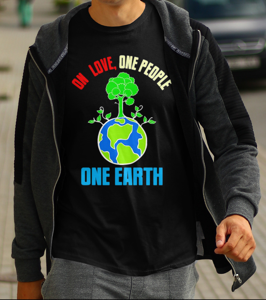 One Love One People One Earth Tree And Planet T-Shirt