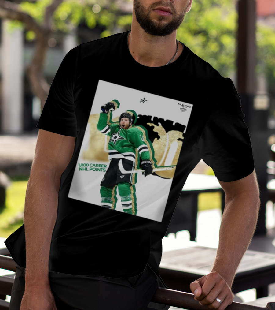 Milestones Joe Pavelski 1000 Career NHL Points Stars T-Shirt