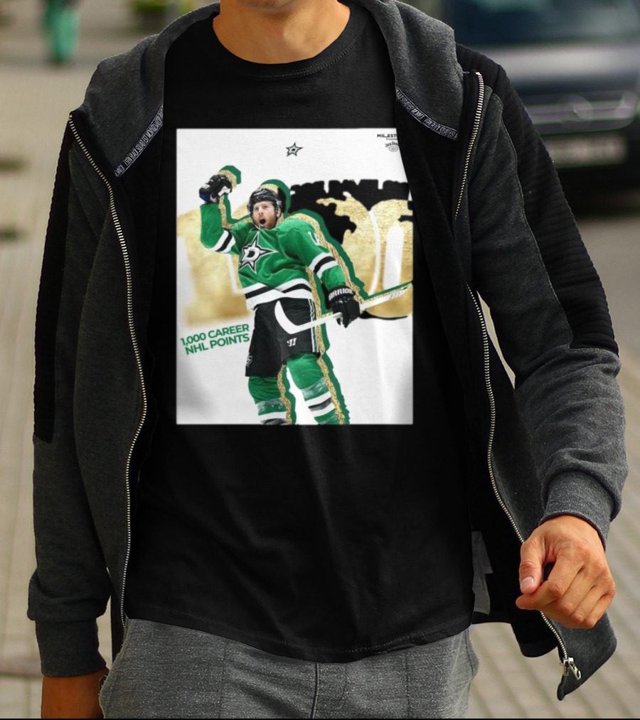 Milestones Joe Pavelski 1000 Career NHL Points Stars T-Shirt