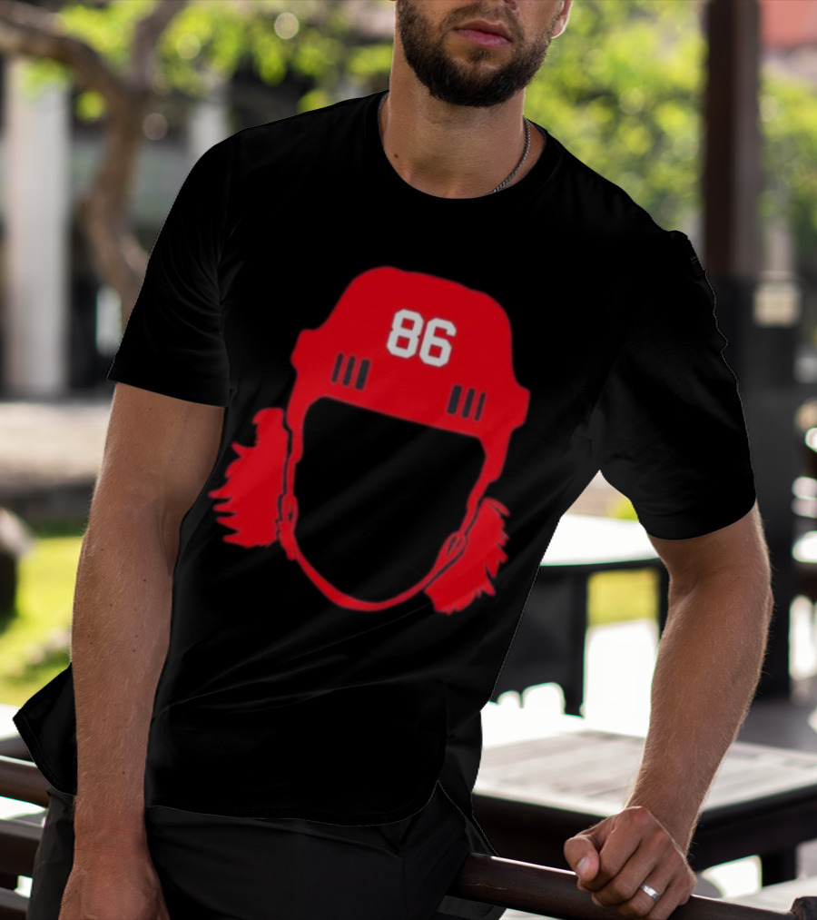 Spittin Chiclets 86 New Jersey Devils Hockey Helmet T-Shirt