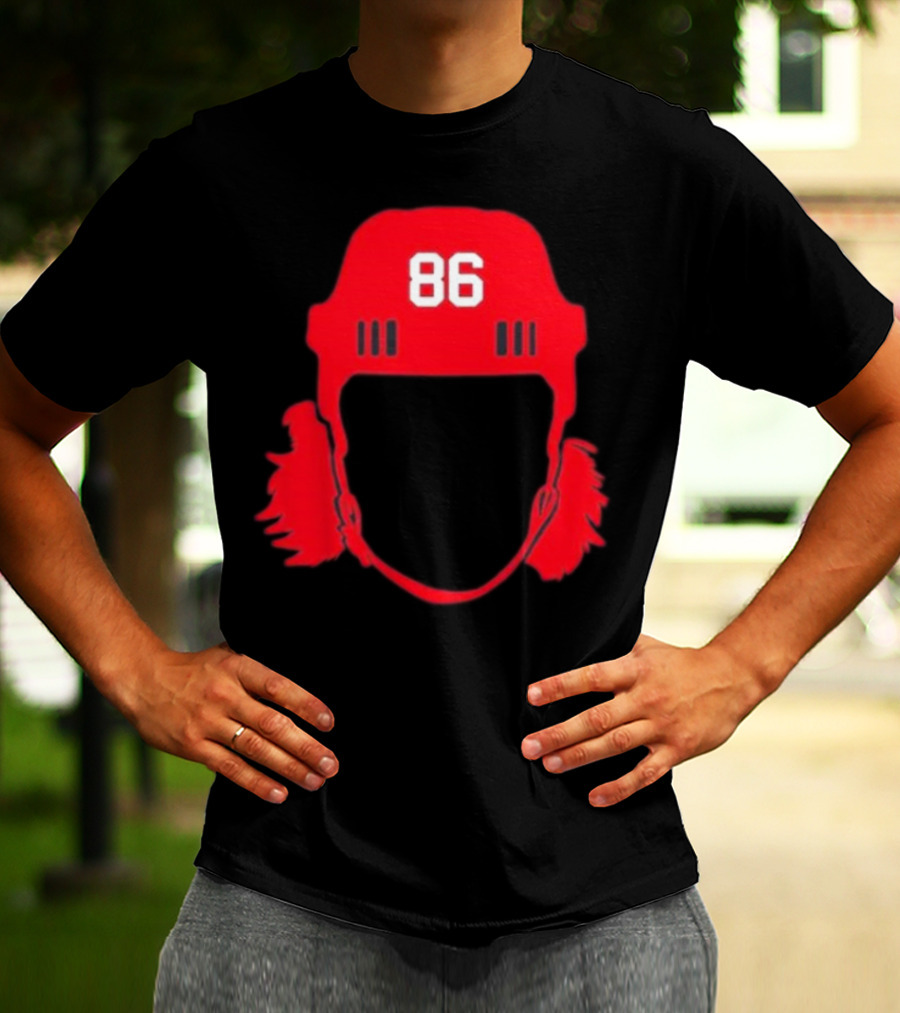 Spittin Chiclets 86 New Jersey Devils Hockey Helmet T-Shirt