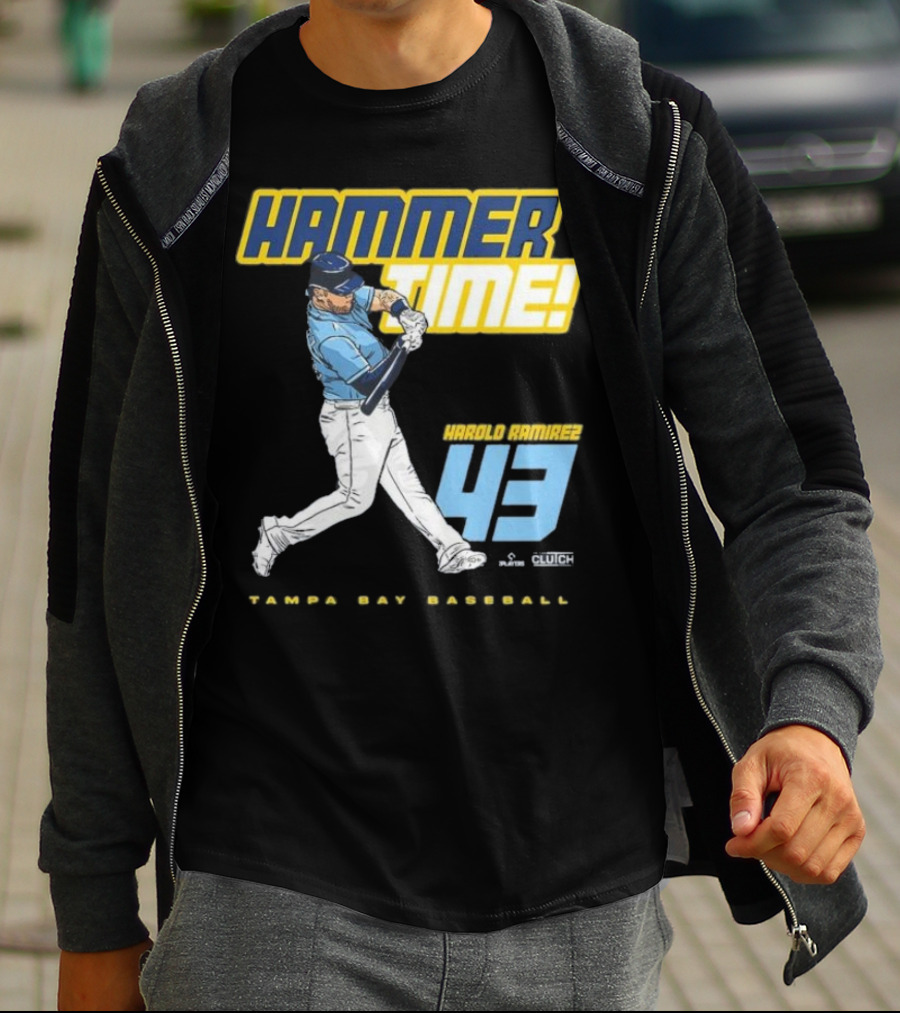 Hammer Time Harold Ramirez 43 Tampa Bay Baseball T-Shirt