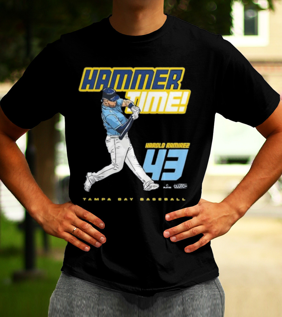 Hammer Time Harold Ramirez 43 Tampa Bay Baseball T-Shirt