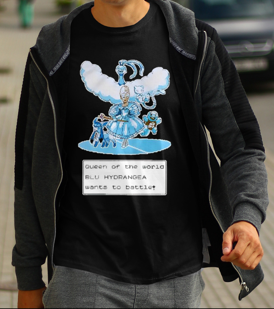 Queen Of The World Blu Hydrangea Pokémon Battle Challenge T-Shirt