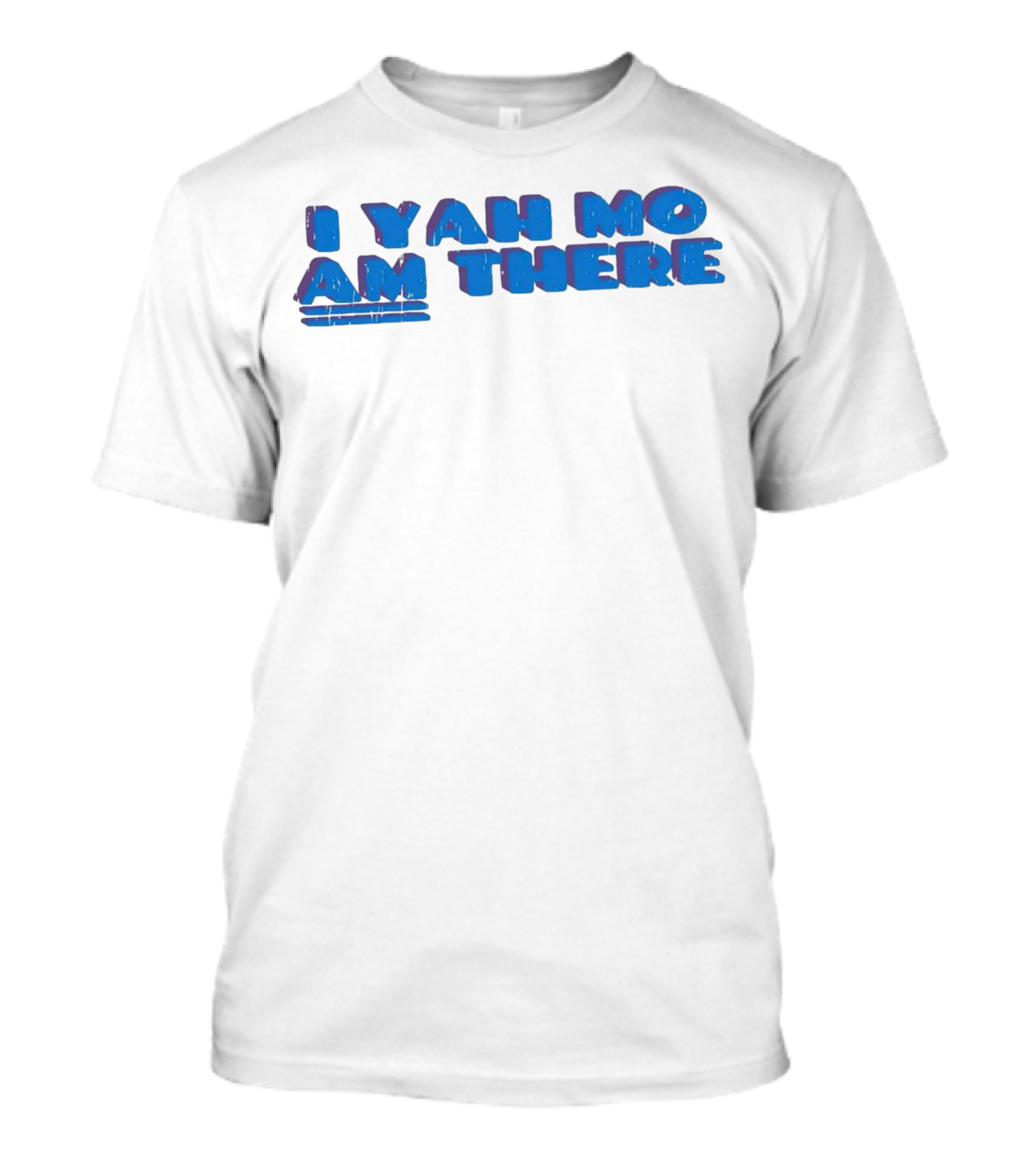 I Yah Mo Am There Text In Blue And Purple 3D Effect T-Shirt