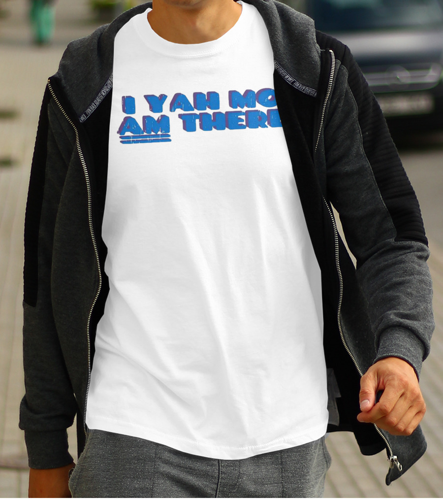 I Yah Mo Am There Text In Blue And Purple 3D Effect T-Shirt