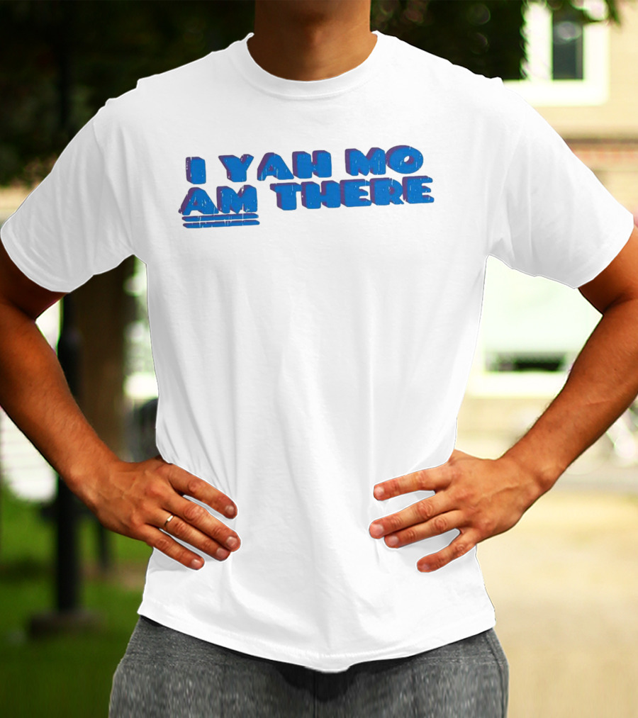 I Yah Mo Am There Text In Blue And Purple 3D Effect T-Shirt