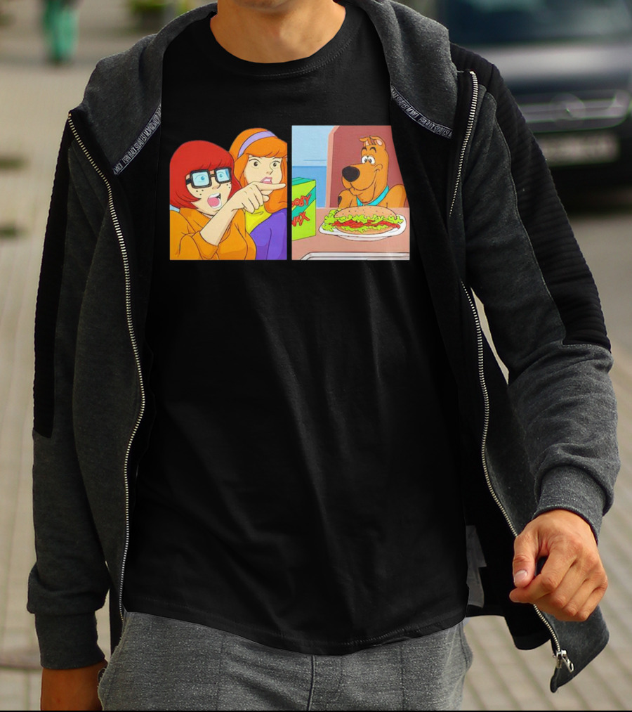 Velma Daphne Scooby-Doo Mystery Incorporated Funny Pizza Reaction T-Shirt