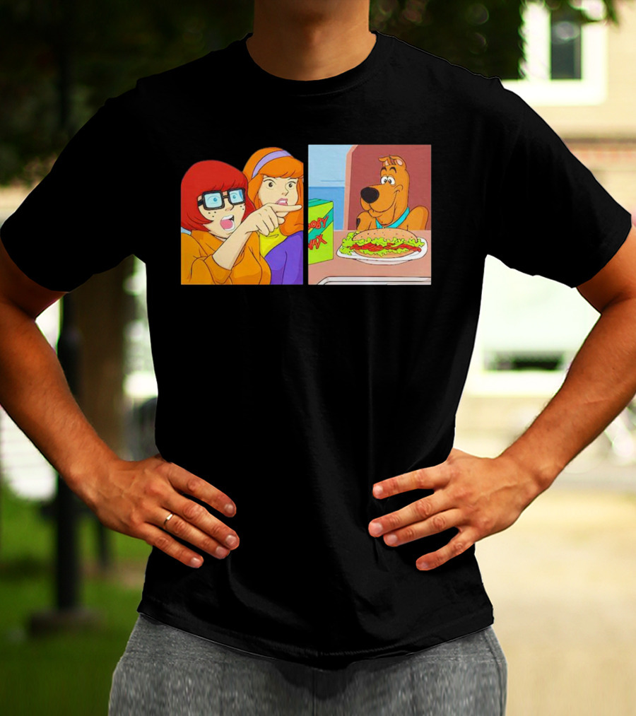 Velma Daphne Scooby-Doo Mystery Incorporated Funny Pizza Reaction T-Shirt