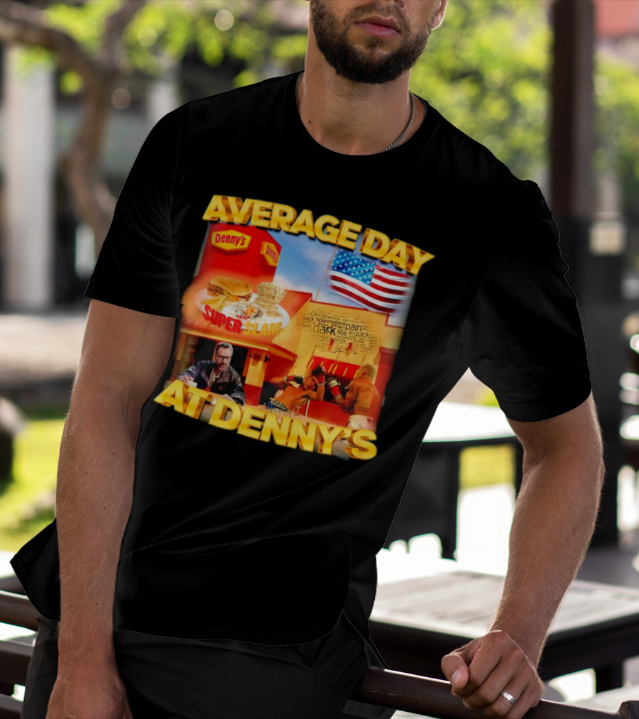 Average Day At Denny’s Super Slam Boxing American Flag T-Shirt
