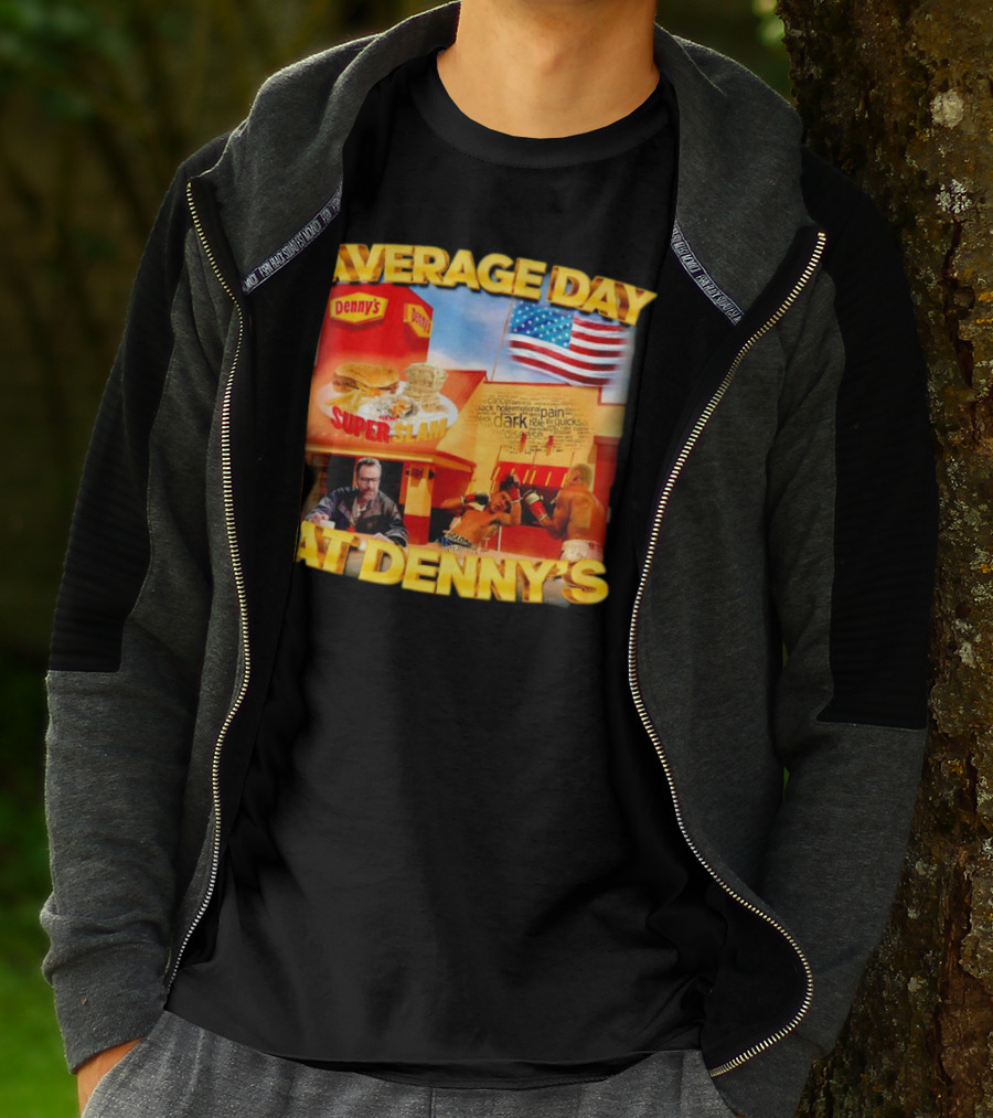 Average Day At Denny’s Super Slam Boxing American Flag T-Shirt