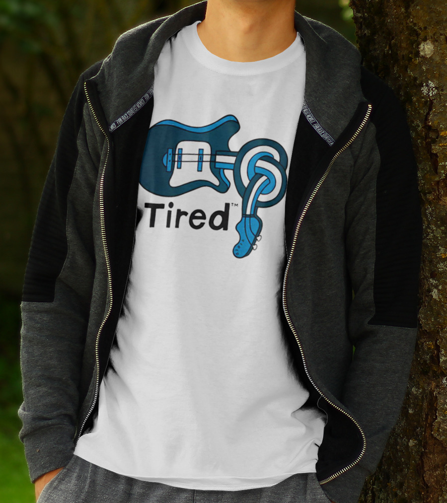 Tired Skateboards Guitar Spinal Twist T-Shirt