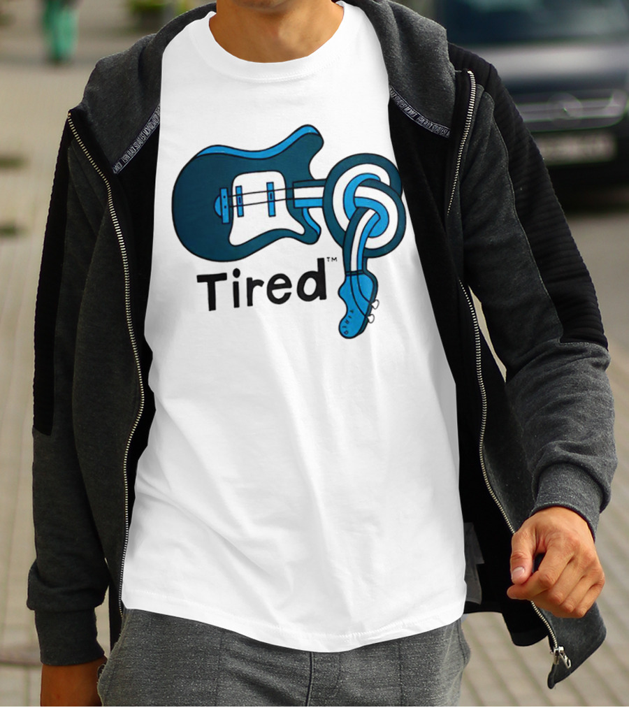 Tired Skateboards Guitar Spinal Twist T-Shirt