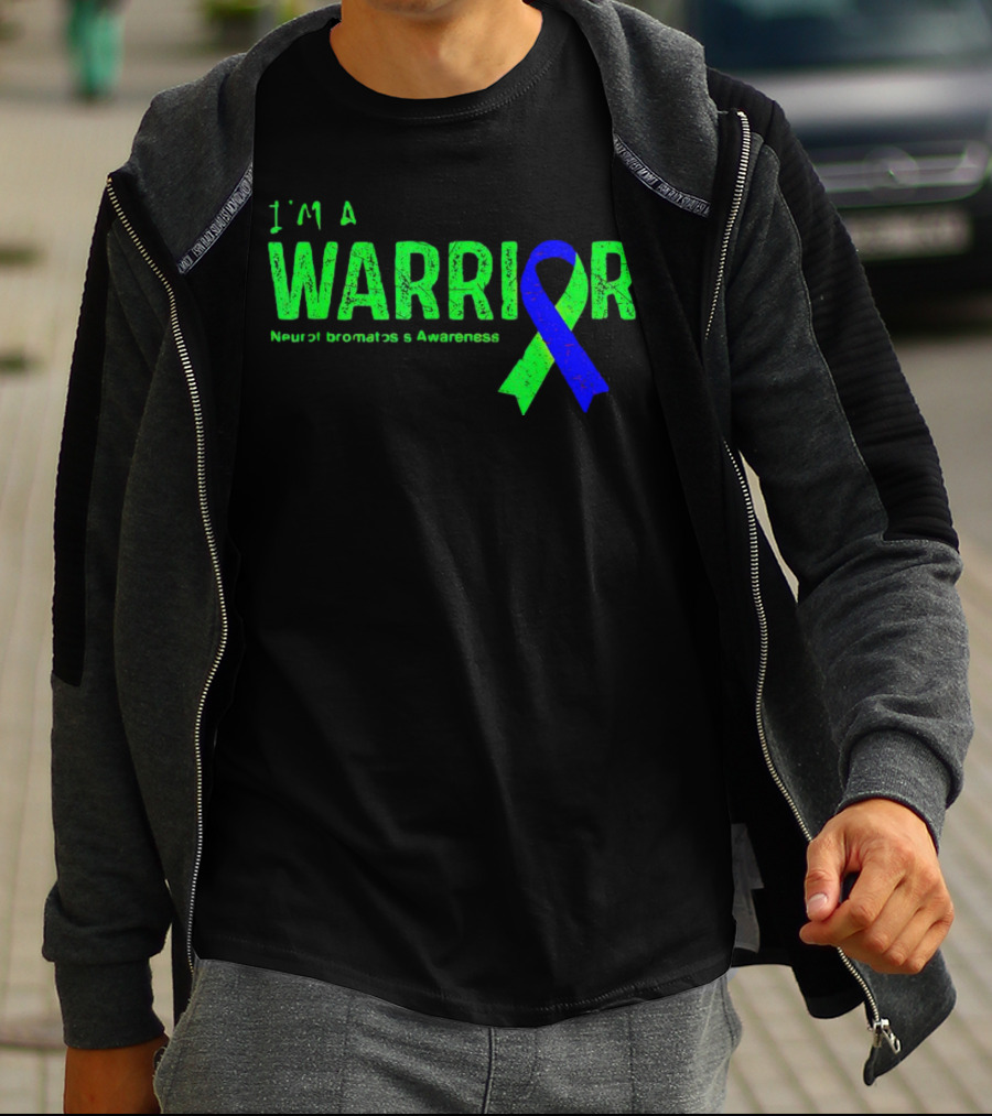 I’m A Warrior Neurofibromatosis Awareness Blue And Green T-Shirt