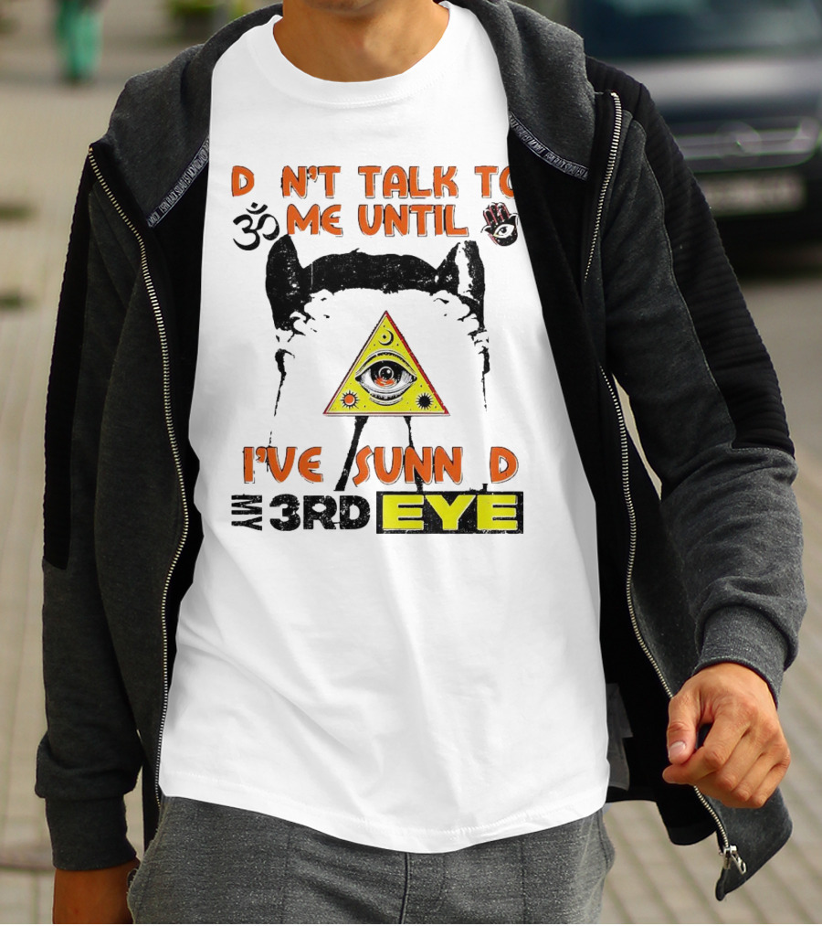 D Nt Talk To Me Until I've Sunn D My 3rd Eye Om Symbol Pyramid T-Shirt
