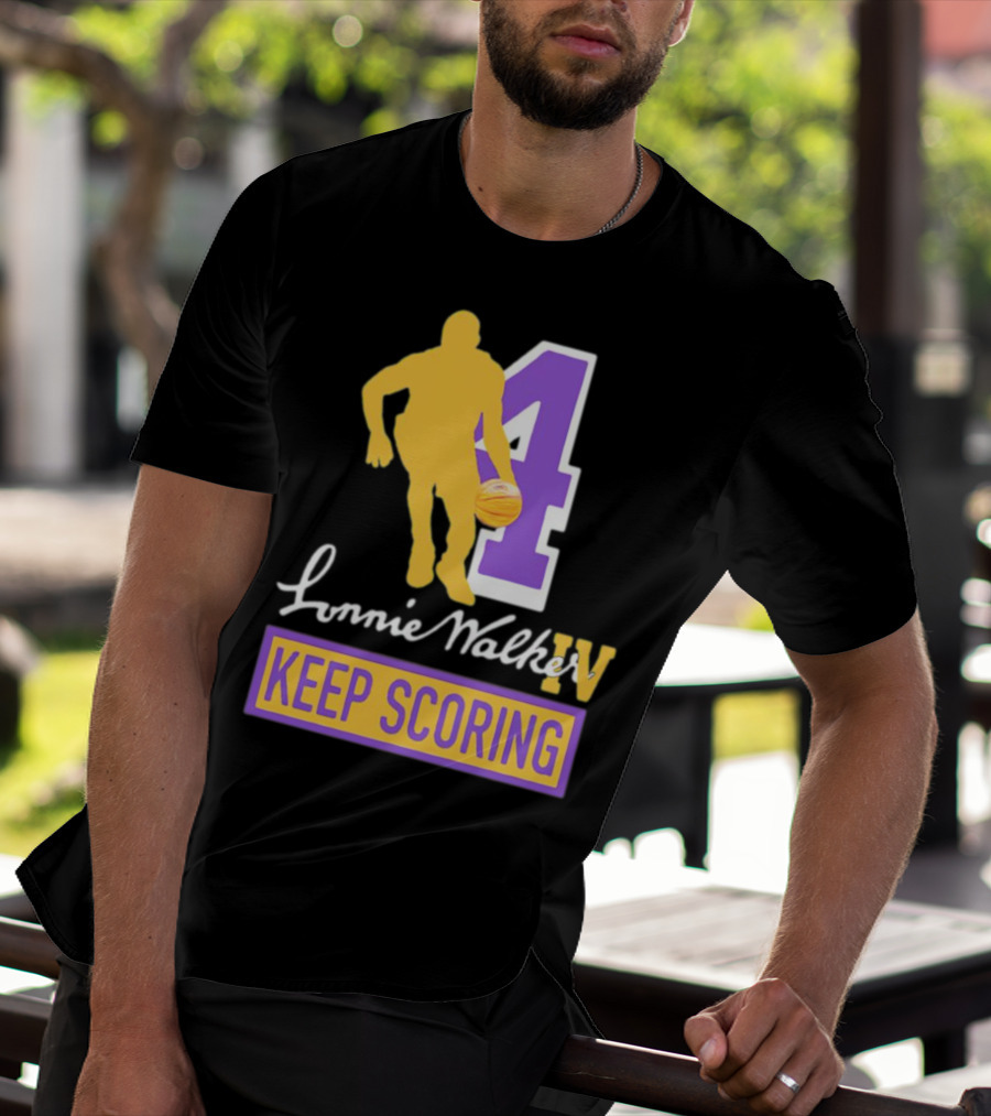 Lonnie Walker IV Keep Scoring Basketball Number 4 T-Shirt