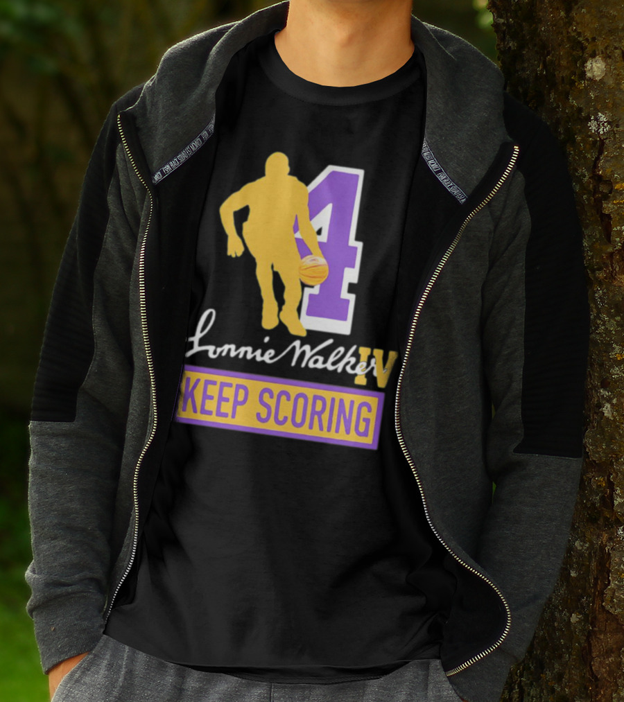 Lonnie Walker IV Keep Scoring Basketball Number 4 T-Shirt