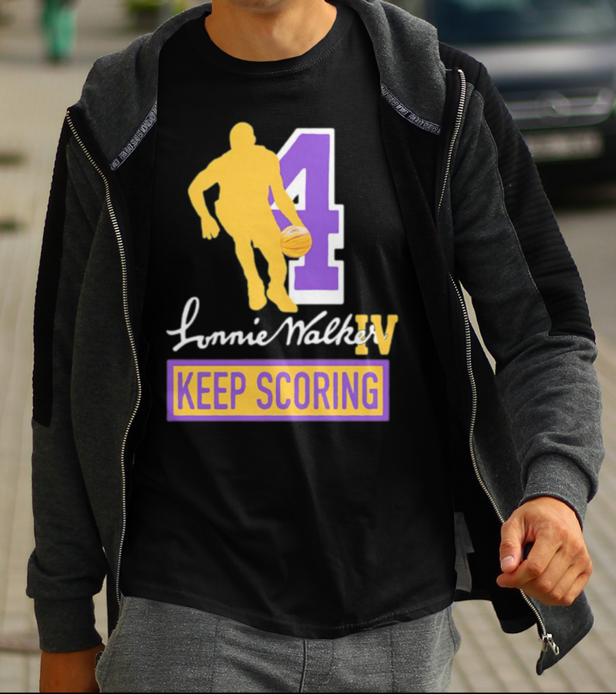 Lonnie Walker IV Keep Scoring Basketball Number 4 T-Shirt