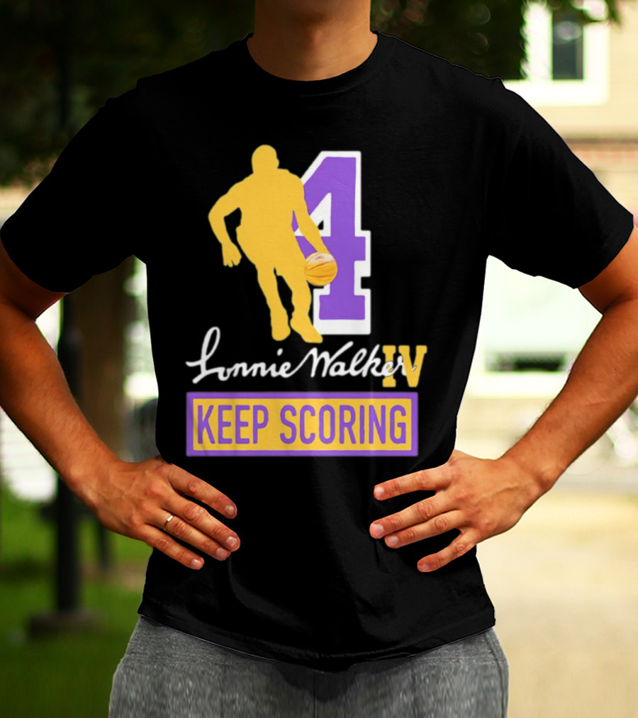 Lonnie Walker IV Keep Scoring Basketball Number 4 T-Shirt