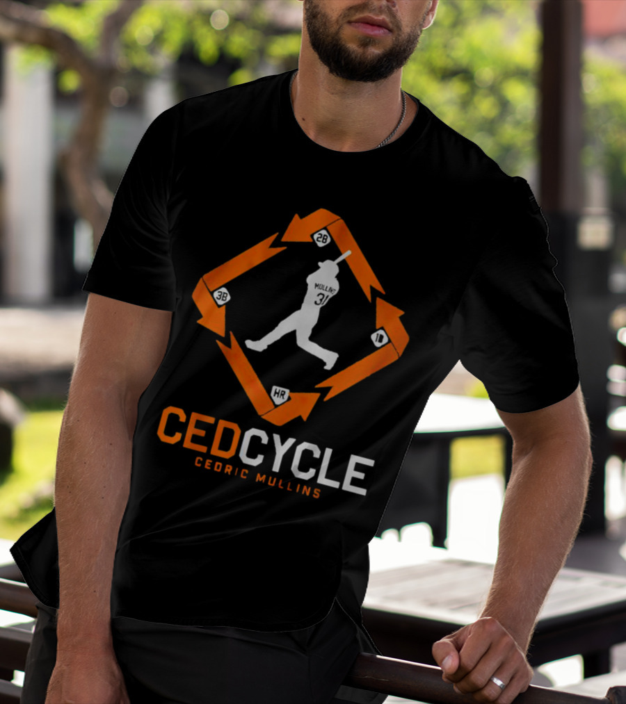 Baltimore Orioles Cedric Mullins Ced Cycle HR 1B 2B 3B T-Shirt
