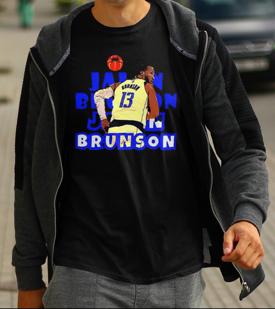 Jalen Brunson Basketball Highlight In Blue And White Jersey 13 T-Shirt