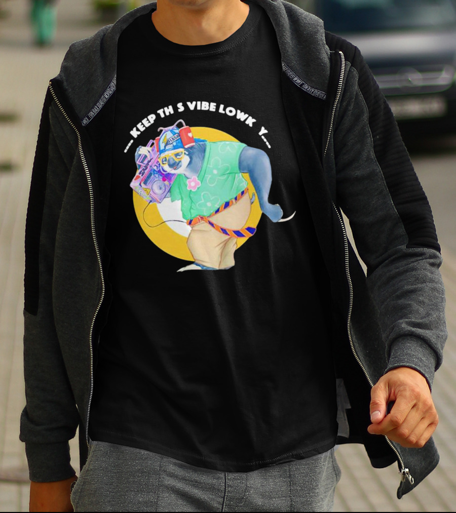 Sloth Keeping This Vibe Lowkey With Boombox And Sunglasses T-Shirt