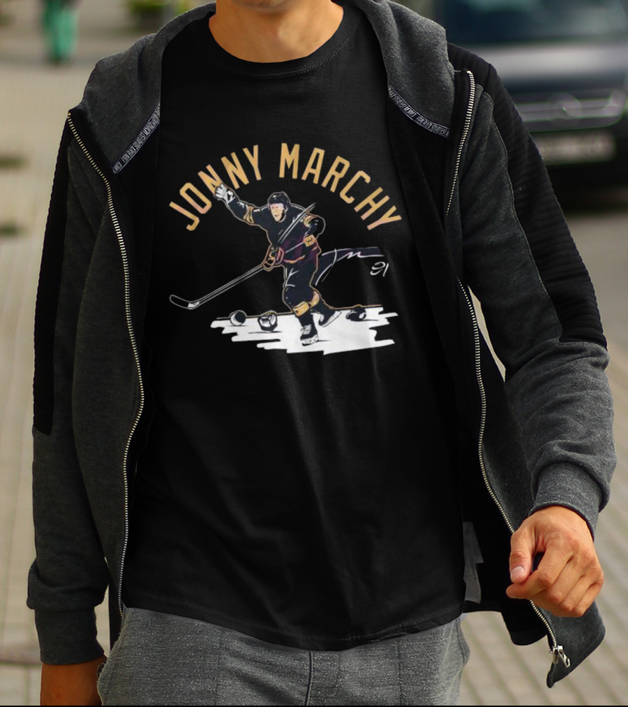 JONNY MARCHY 91 Signature Hockey Action T-Shirt