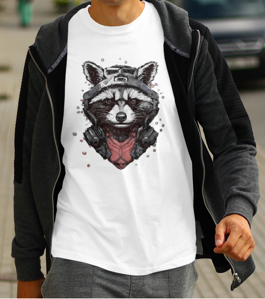 Rocket Raccoon Guardians Of The Galaxy Masked T-Shirt