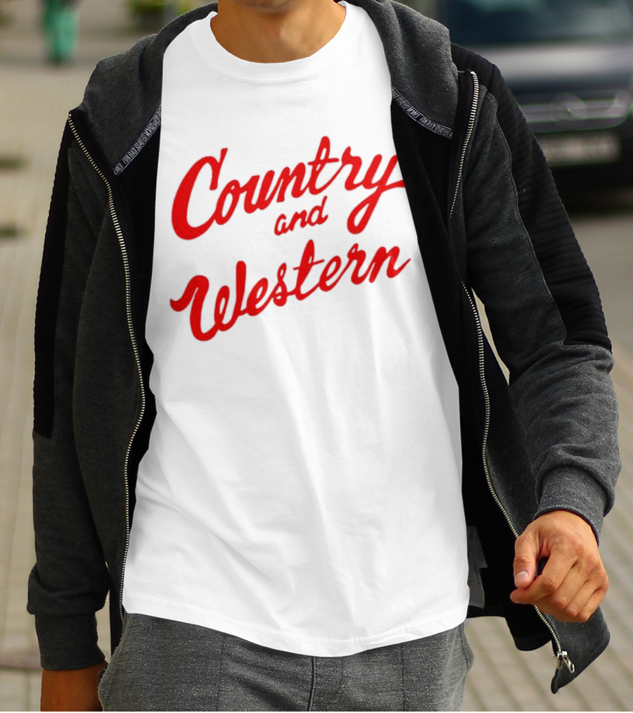 Country And Western Red Script T-Shirt