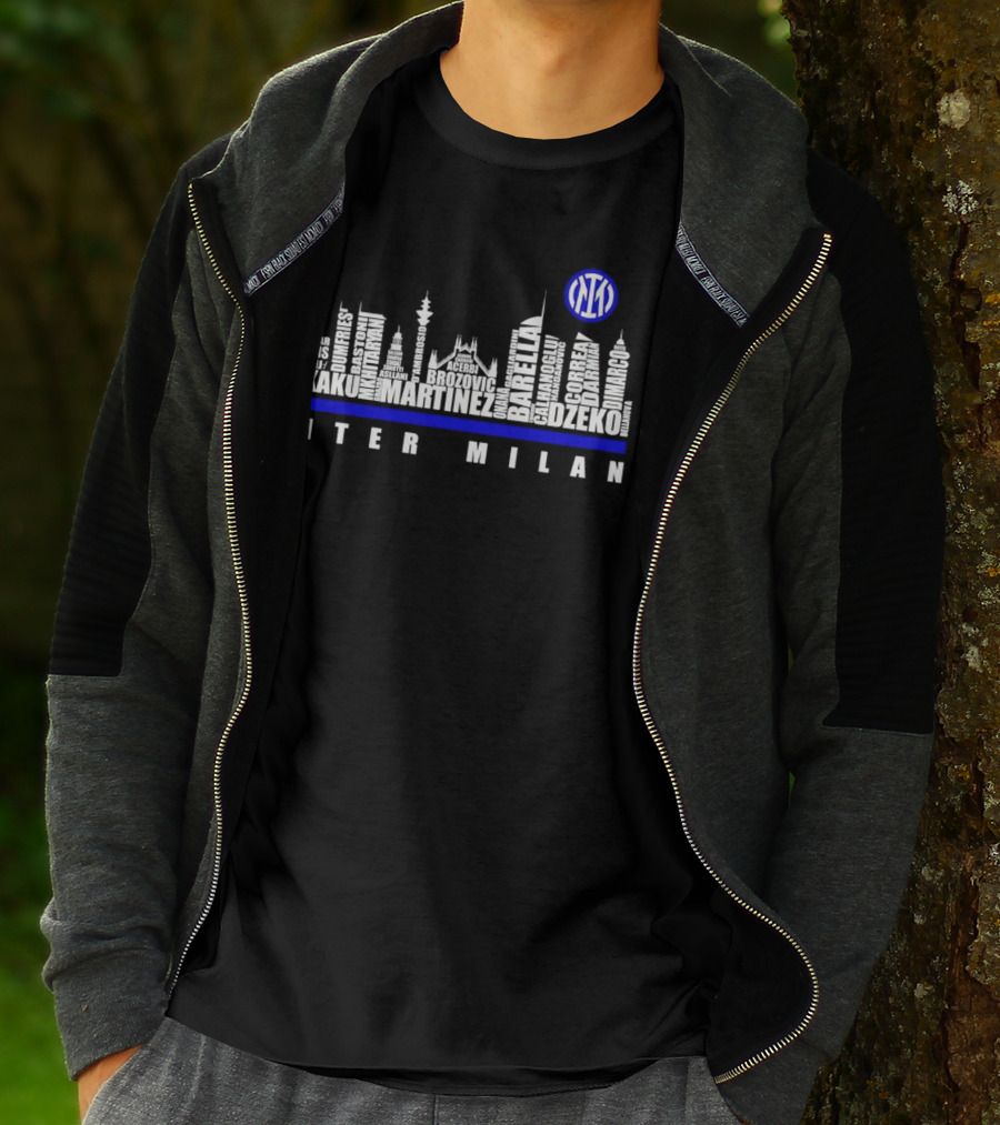 Edizione Limitata Inter Milan Team Skyline Lukaku Martinez Barella Dzeko Brozovic T-Shirt