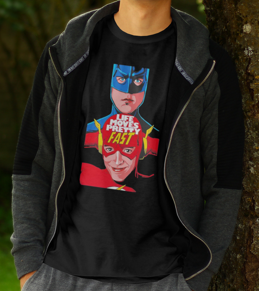 Life Moves Pretty Fast Batman And Flash Crossover T-Shirt