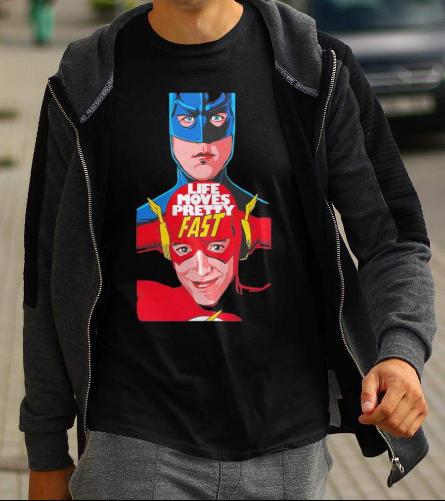 Life Moves Pretty Fast Batman And Flash Crossover T-Shirt