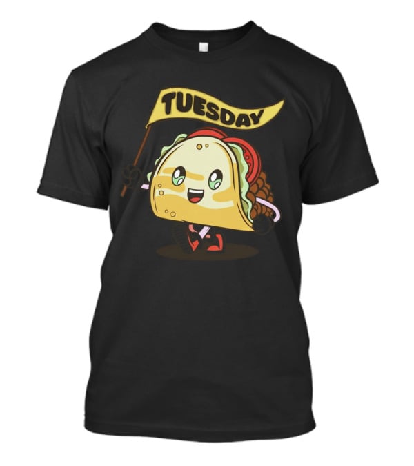 Happy Taco Holding Tuesday Flag T-Shirt